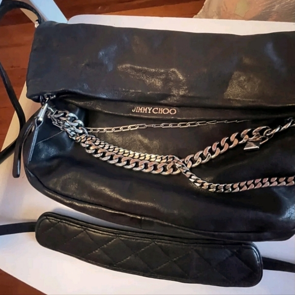 Jimmy Choo Handbags - JImmy Choo Small Black Lambskin Biker Charms Leather Shoulder Crossbody Bag